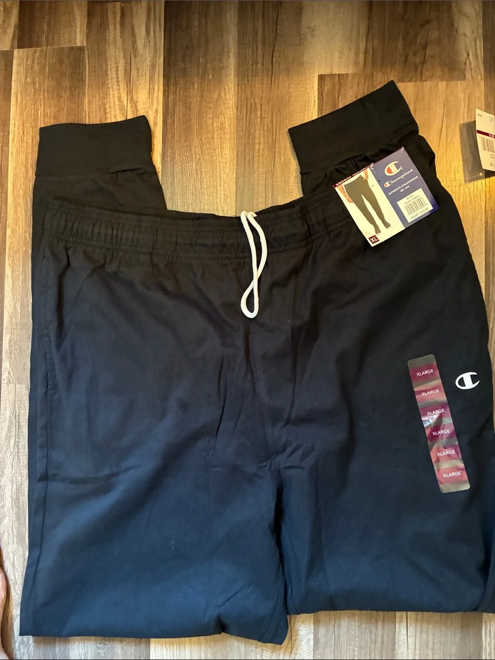 Champion Black Men's Jogger Sweatpants w/Pockets- 100% Cotton- Size XL- NWT